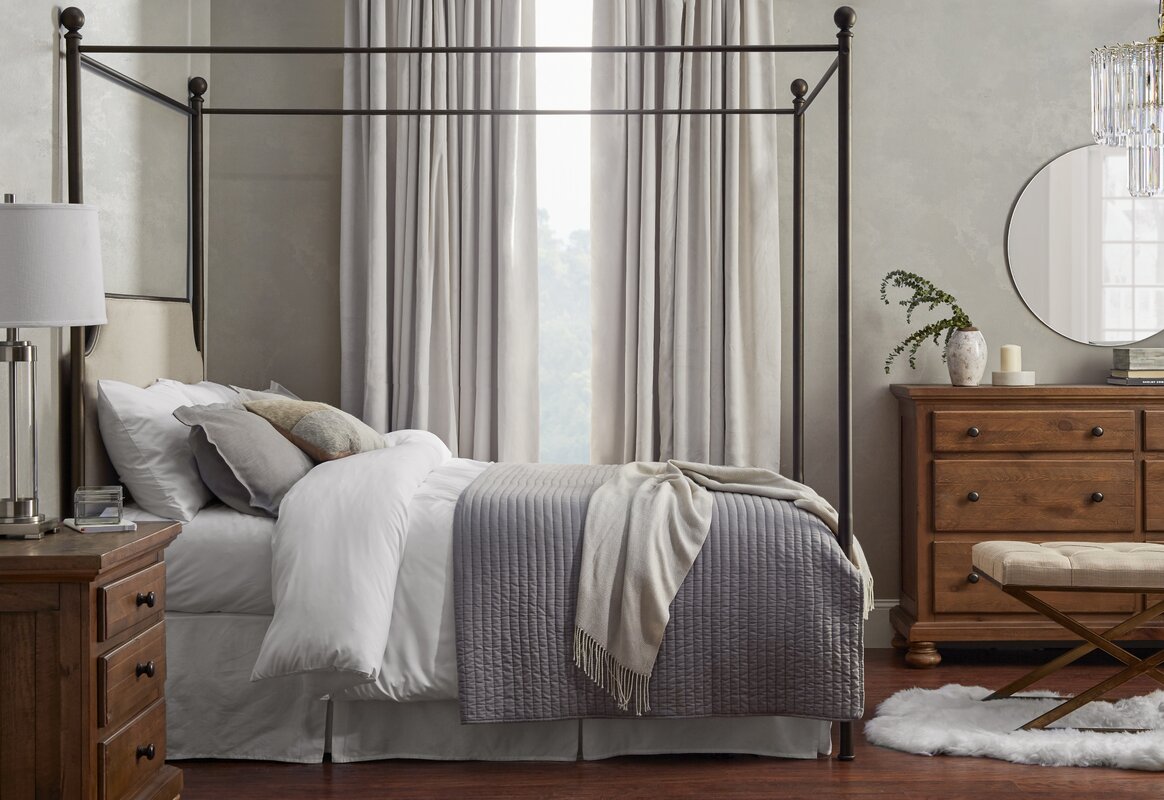 Williston Upholstered Canopy Bed & Reviews | Birch Lane